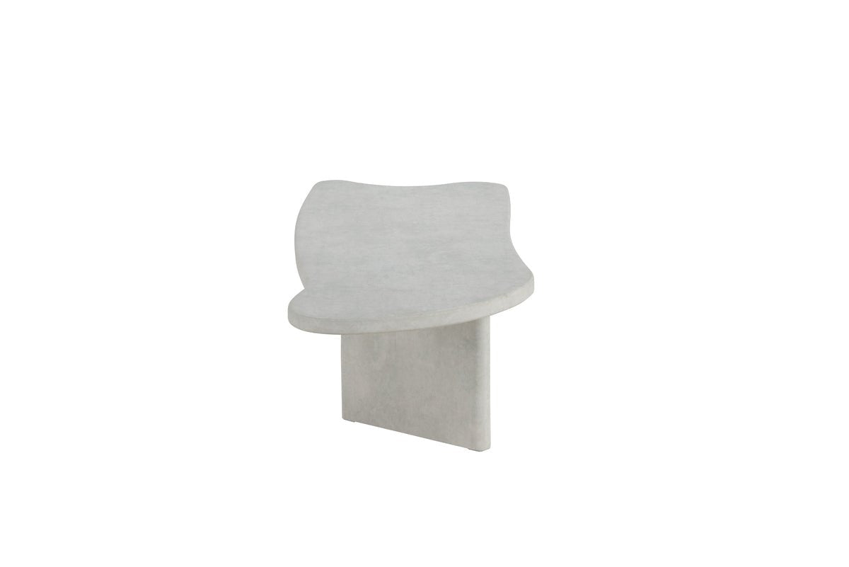 Couchtisch Adam -  in Betonoptik Hellgrau mit asymmetrischem Design