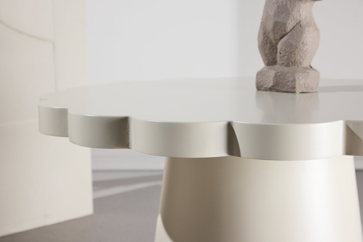 Couchtisch Florena - in Beige mit gewelltem Rand