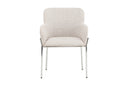 Stuhl Helora in Beige aus Polyester-Leinen