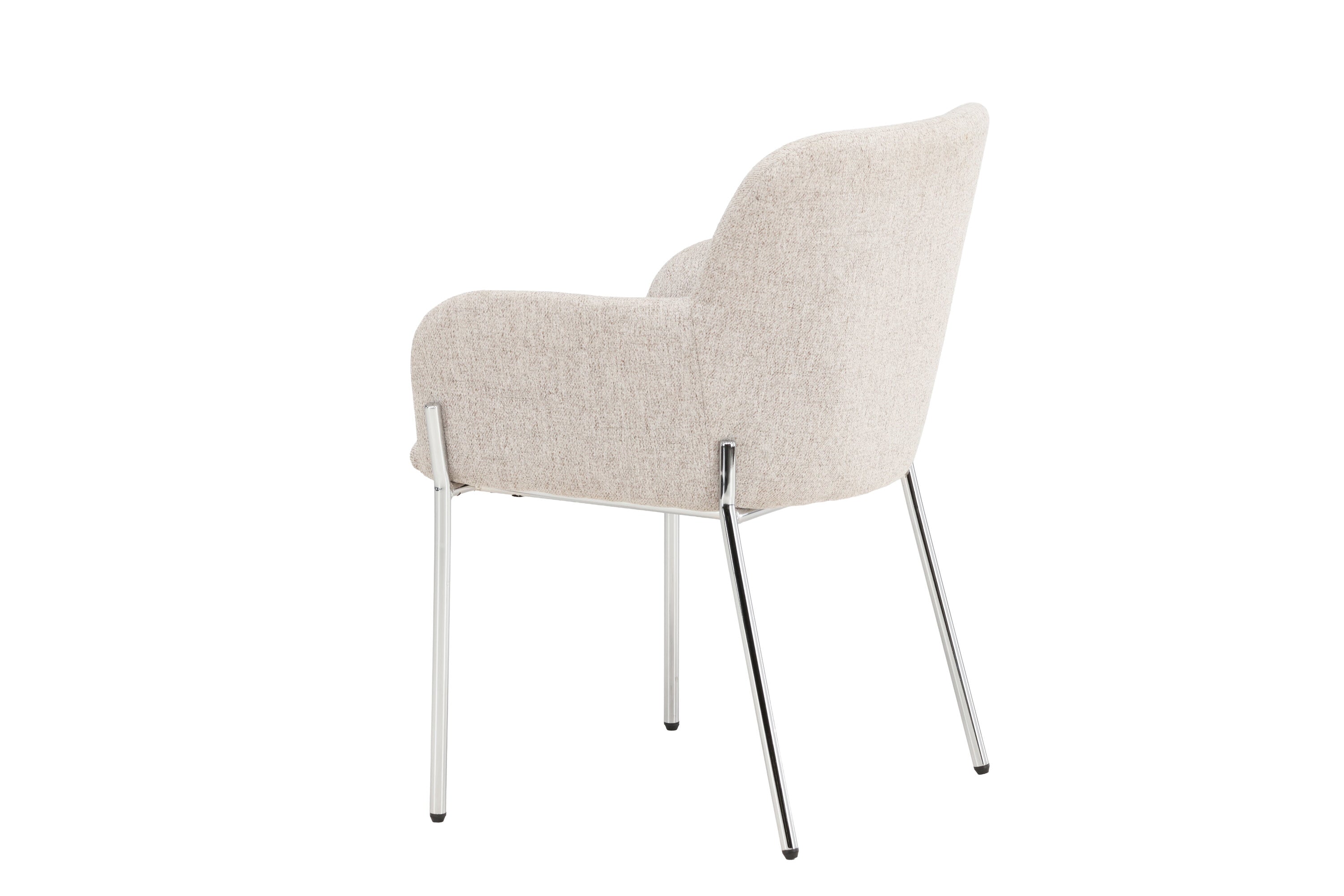 Stuhl Helora in Beige aus Polyester-Leinen