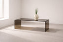 Beistelltisch Jorena - aus gebogenem, braunen Glas