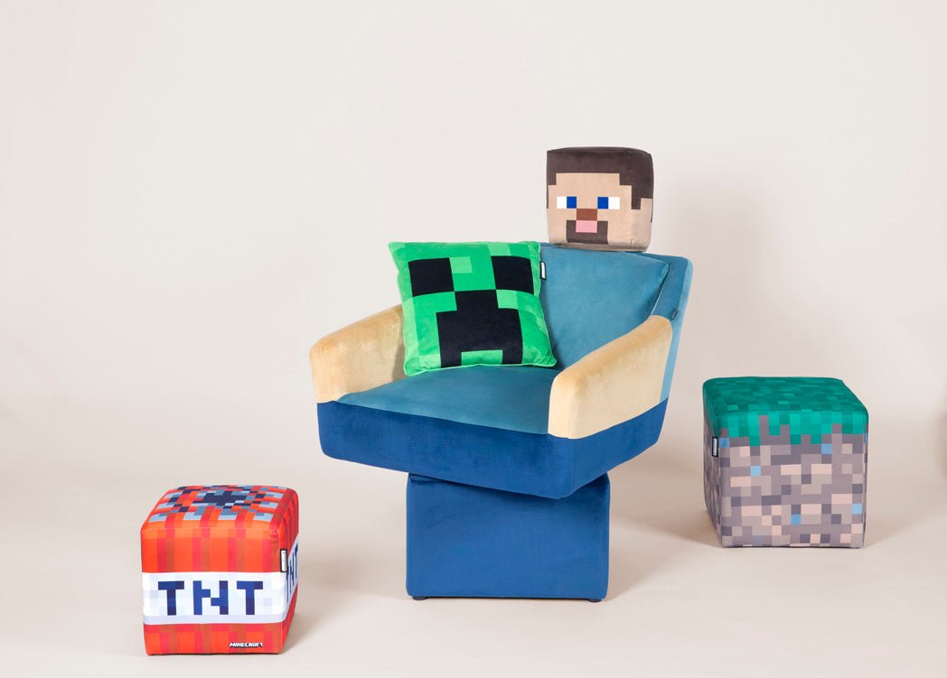 Minecraft Drehsessel „Steve“ – mit Armlehnen & Kopfstütze