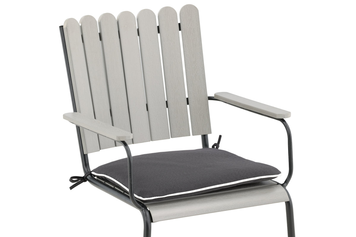 6er Set - Stuhlkissen Holly aus Polyester in Dunkelgrau