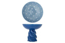Sockelschale Mily – handbemalte Steingutschale in Blau