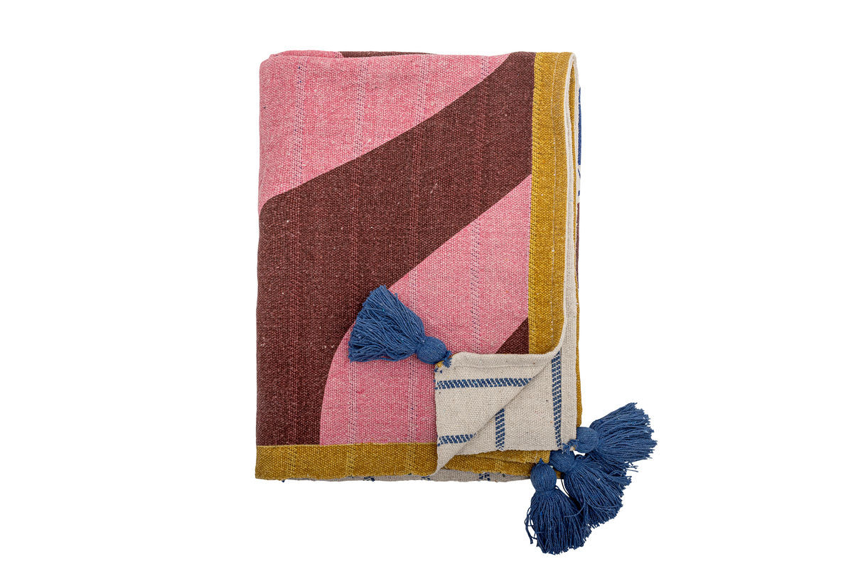 Überwurfdecke Solaia - Bunt, aus recycelter Baumwolle