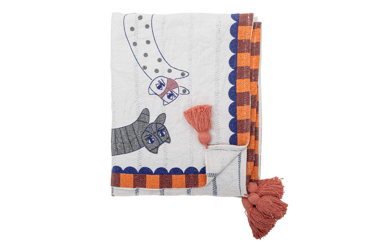 Überwurfdecke Lori - Bunt, aus recycelter Baumwolle