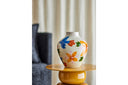 Vase Mariella – handbemalte Steingutvase in Bunt mit Vogelmotiv