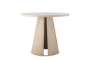 Esstisch Travio – Rundes Design im Travertin-Look
