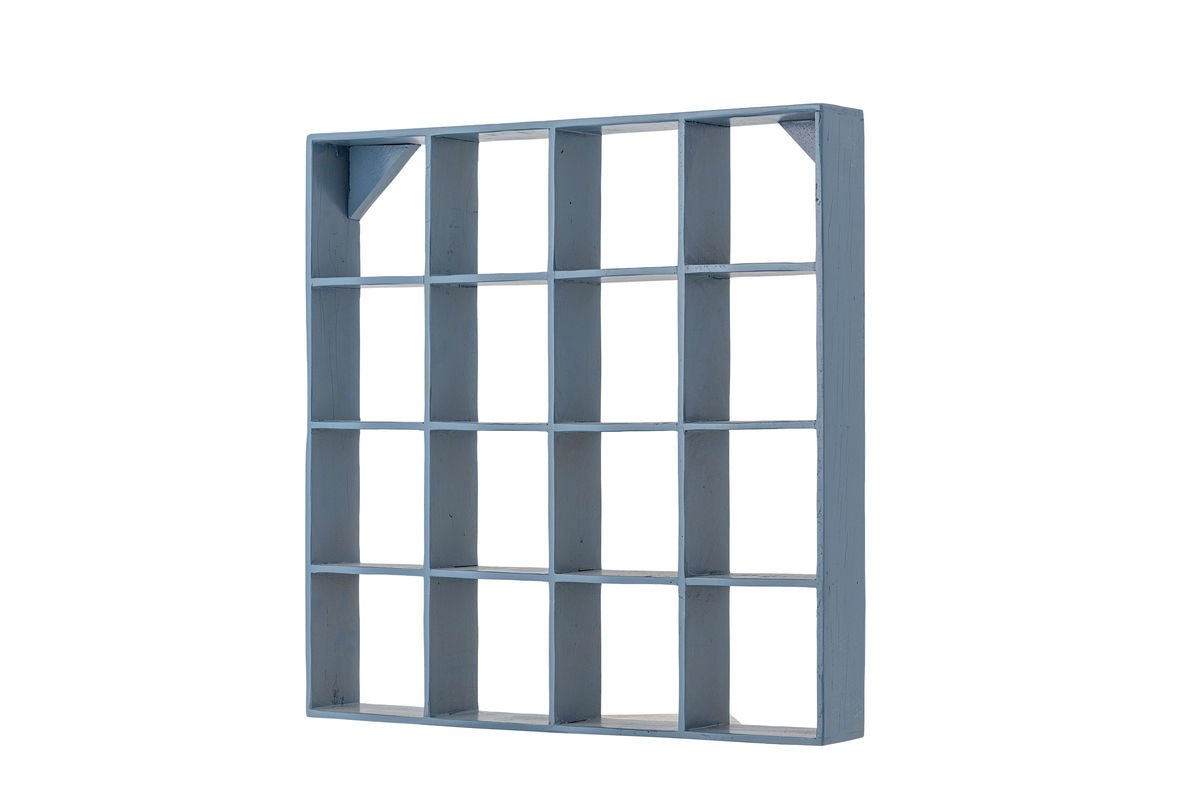 Regal Maribo – Fächerregal aus recyceltem Holz in Blau