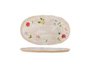 Servierplatte Calisa – handbemalte Steingutplatte mit floralem Design