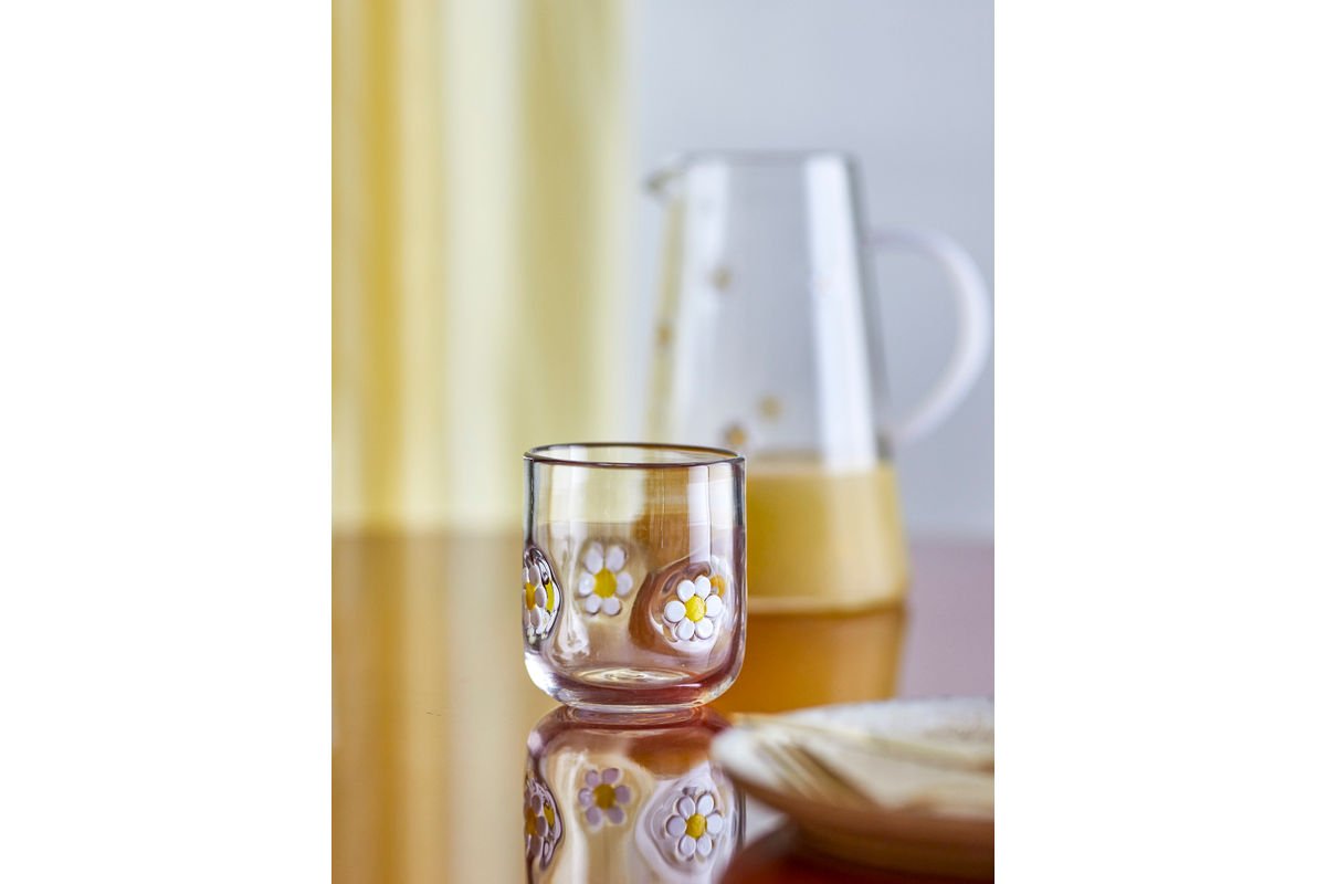 Trinkglas Mellia – Klarglas mit floralen Reliefdetails (2er-Set)