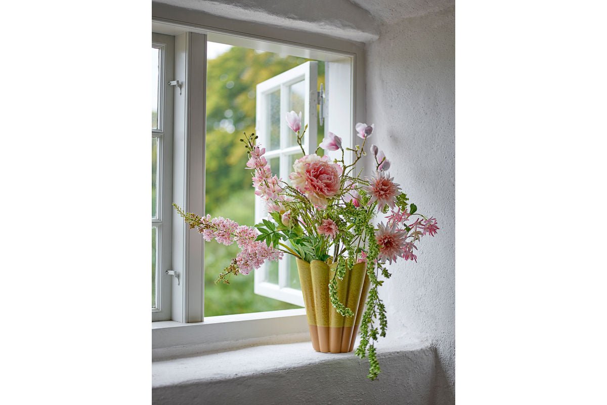 Künstlicher Blumenstrauß Rosalie – Blüten in Rosa- und Grüntönen