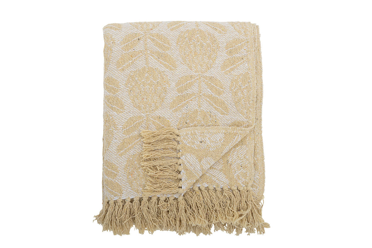 Überwurfdecke Luya - Gelb, aus recycelter Baumwolle