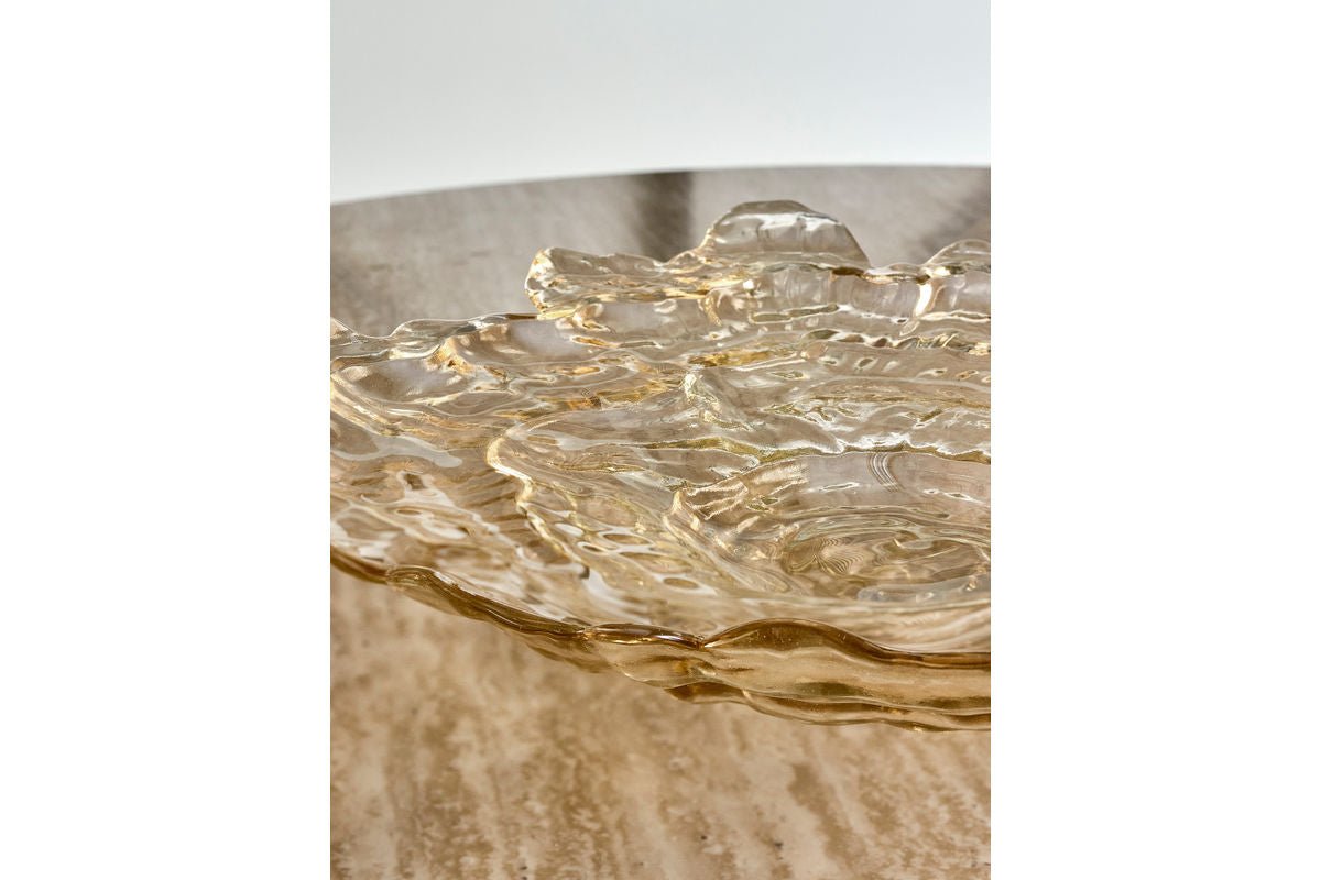 Schale Amiri – aus Glas in Natur mit sanfter Wellenform