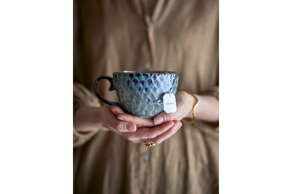 Becher-Set Lela – Grau, gefertigt aus Steingut (4er-Set)