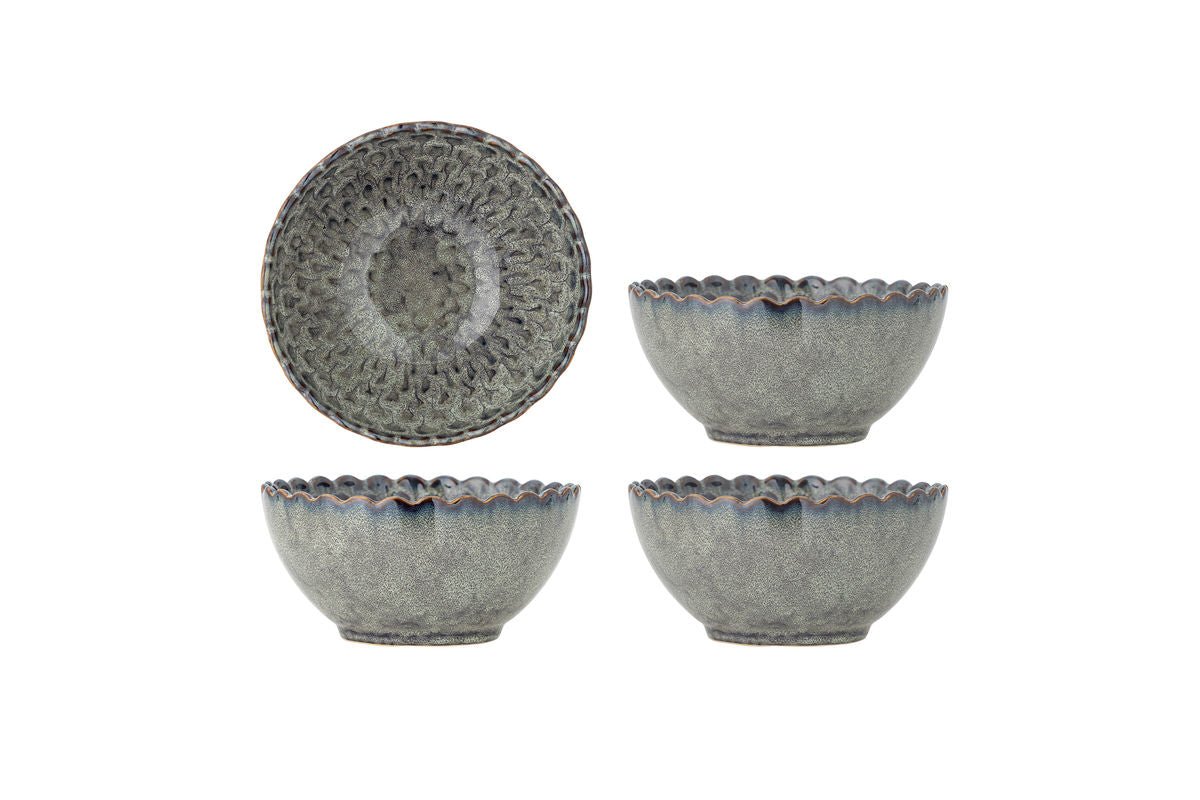 Schalen-Set Rover – Reaktive Glasur in Grau (4er-Set)