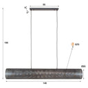 Pendelleuchte Valeria – Mit 7 Leuchten in horizontalem Tube-Mesh-Design in Schwarz