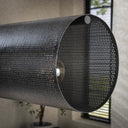 Pendelleuchte Valeria – Mit 7 Leuchten in horizontalem Tube-Mesh-Design in Schwarz