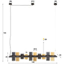 Pendelleuchte "Calivon – 10 zylindrische Glasschirme in Bernstein- und Chromoptik