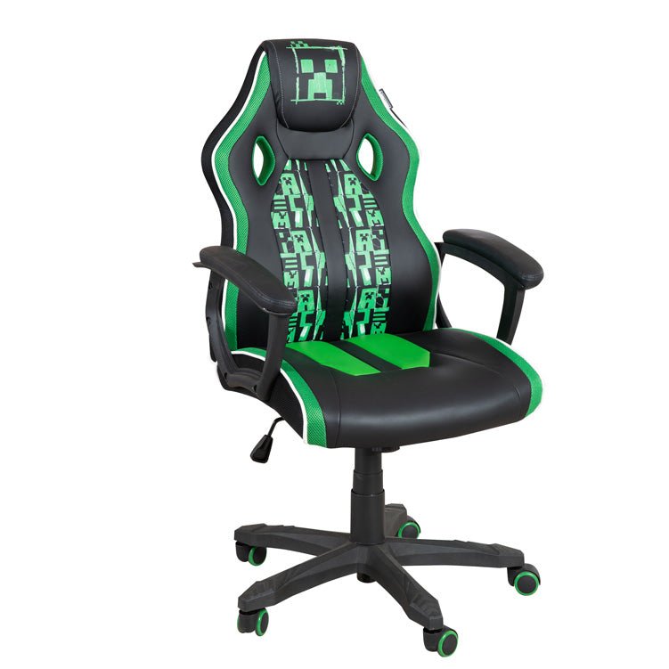 Minecraft Gaming-Stuhl „Creeper Commander“ – mit Wippmechanik, Armlehnen & Höhenverstellung