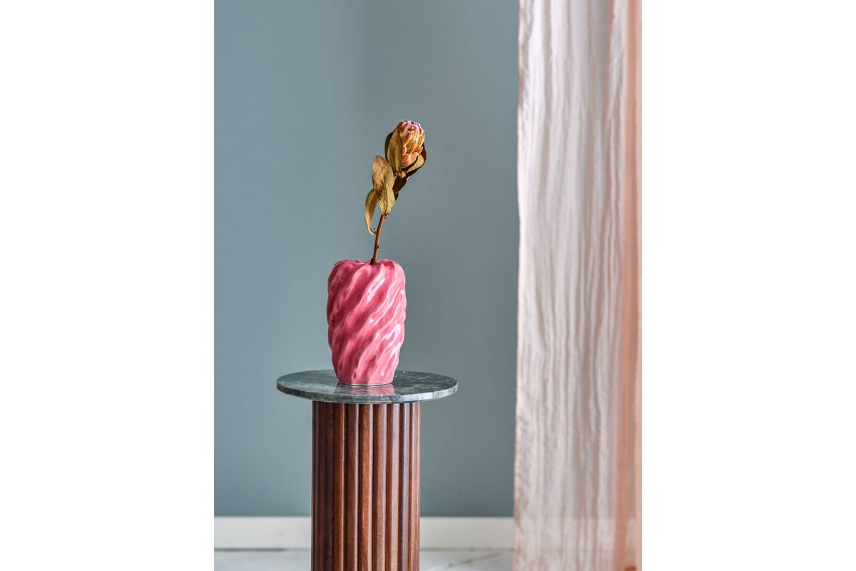Vase Mila - Rosé, aus Steingut