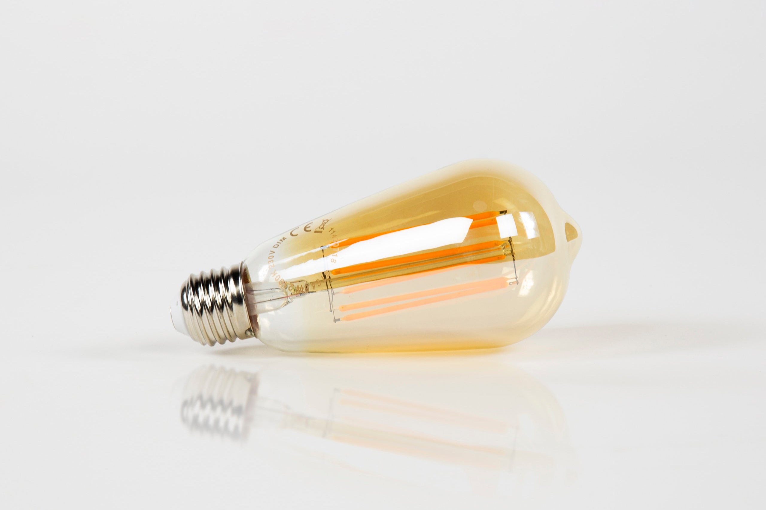 LED-Glühlampe Aura Drop – ST64-E27 mit amberfarbenem Glas