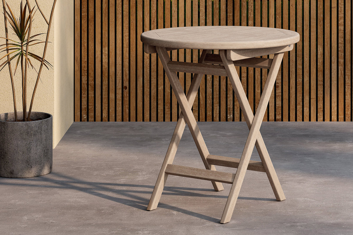 Kaffeetisch Greek -  Ø70 aus Teakholz in Weiß