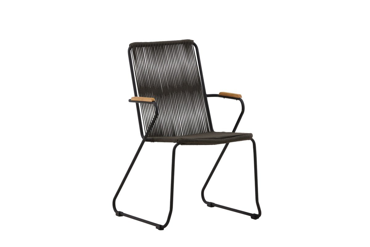 2er Set - Gartenstuhl Malta aus Metall, farbiges Seilgeflecht