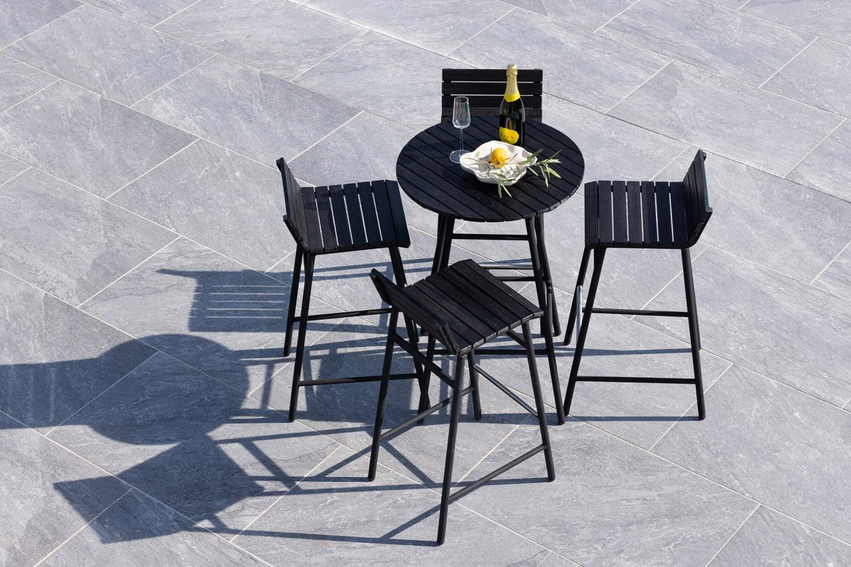 Garten Loungeset Cavina – 5-teiliges Set aus Akazienholz in Schwarz