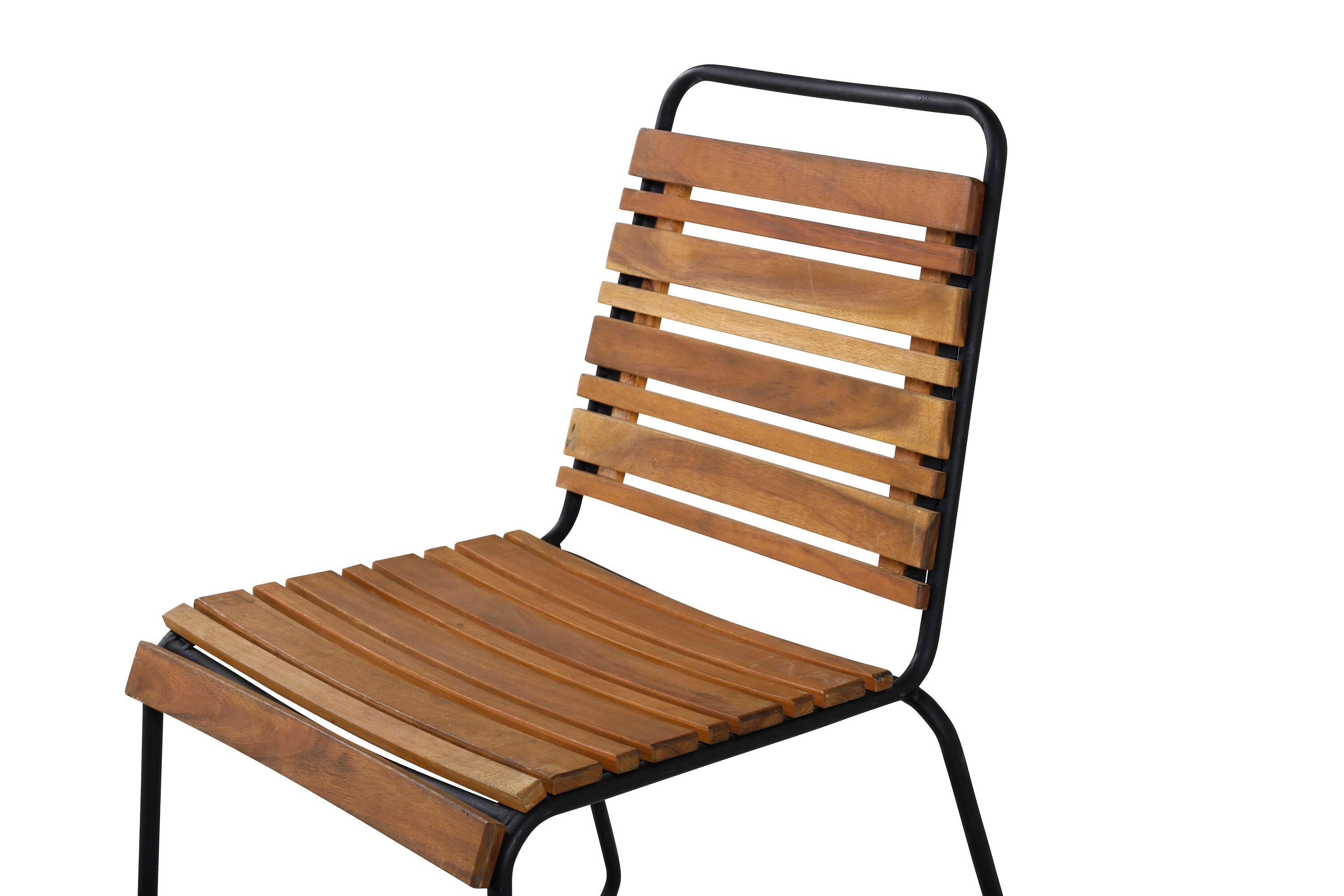 2er Set - Gartenstuhl Bali aus Akazie/Metall