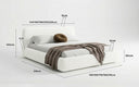 Designer Polsterbett Arosa in Bouclé mit Stauraum
