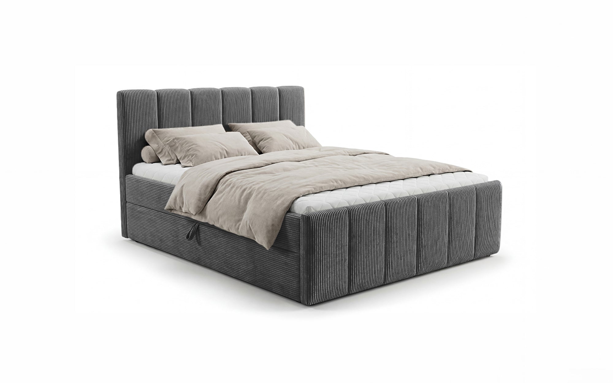 Boxspringbett Siena mit hochklappbarem Stauraum in Cord