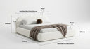 Designer Polsterbett Luma in Bouclé mit Stauraum