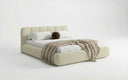 Designer Polsterbett Avelo in Bouclé mit Stauraum
