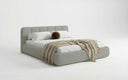 Designer Polsterbett Avelo in Bouclé mit Stauraum