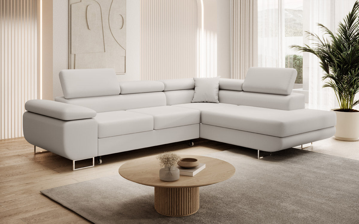 Designer Sofa Aston mit Schlaf- und Klappfunktion aus Kunstleder