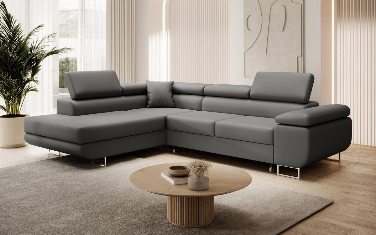 Designer Sofa Aston mit Schlaf- und Klappfunktion aus Kunstleder