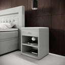 Designer Nachttisch Amy in Bouclé