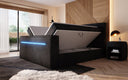 Boxspringbett Sejour mit TV Lift, RGB und Stauraum in Cord