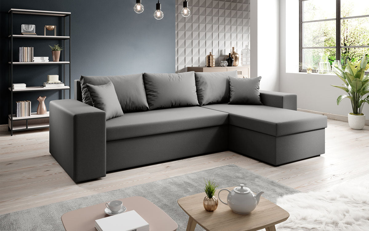 Designer Sofa Denver Kunstleder mit Schlaf- und Klappfunktion