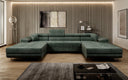 Designer Sofa Calvera U mit Schlaf- und Klappfunktion in Cord