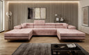 Designer Sofa Calvera U mit Schlaf- und Klappfunktion in Cord