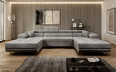 Designer Sofa Calvera U mit Schlaf- und Klappfunktion in Cord