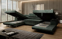 Designer Sofa Calvera U mit Schlaf- und Klappfunktion in Cord