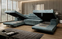 Designer Sofa Calvera U mit Schlaf- und Klappfunktion in Cord