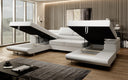 Designer Sofa Calvera U mit Schlaf- und Klappfunktion in Bouclé