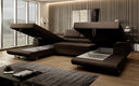 Designer Sofa Calvera U mit Schlaf- und Klappfunktion in Bouclé