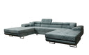 Designer Sofa Calvera U mit Schlaf- und Klappfunktion in Cord