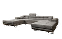 Designer Sofa Calvera U mit Schlaf- und Klappfunktion in Cord