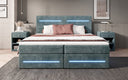 Boxspringbett Lara mit Stauraum und LED in Cord